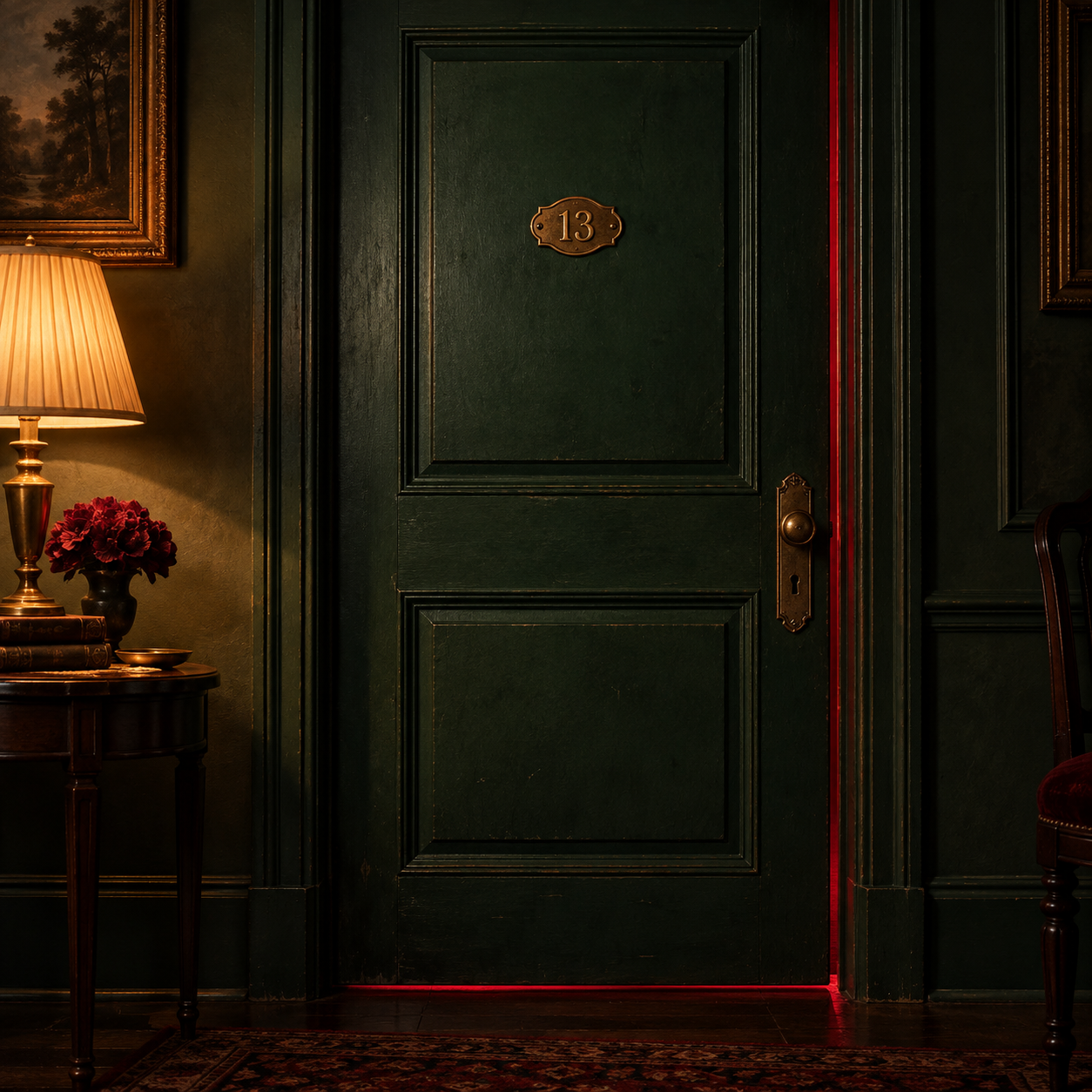 AI-generated conceptual door numbered 13, not an official series scene